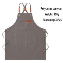 Customized Thick Canvas Cotton Apron with Logo for Coffee and Nail Shops