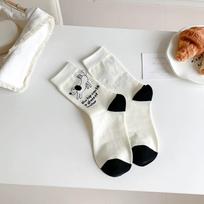 Harajuku Vintažinės Moteriškos Kojinės Ruduo Žiema Naujos Megztos Medvilninės Elastingos Ilgos Kojinės Moterims Taškeliais Japonijos Kawaii Mielos Kojinės Sox gray