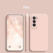 For OPPO Reno 12 Pro Liquid Silicone Case Reno 12 Pro Cover Fundas Coque Soft TPU Camera Protector Phone Case OPPO Reno 12 Pro For Reno 12 Pro rožinė