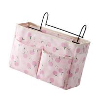 Bedside Hanging Storage Bag Sturdy Cotton Linen Organizers Stylish Designs Portable for Dorms and Bedrooms Organization 3 white