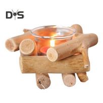 Driftwood Žvakidė Rankų darbo medinė arbatinės žvakidė Rustic žvakės puodelis namų svetainei, miegamajam, virtuvei dekoruoti sena mediena