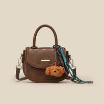 Oil Wax Leather High-grade Niche Bag Fashion Diagonal Bag Carrying Saddle Bag Small Handbag ruda