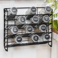Spice Rack Cabinet Shelf Organizer Inclined Design Foldable Multiuse Storage Kitchen gray