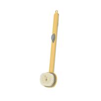 Long Handle Body Brush with Shower Gel Container for Men and Women Elderly geltona