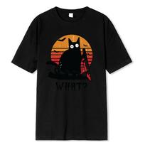 What Black Cat Assassinating With A Knife Men Clothing Oversized Streetwear Fashion Cotton Top Casual Loose T-Shirt S