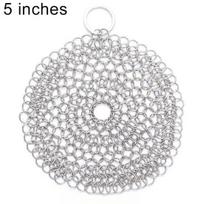 Talos Kitchen Square/Round Stainless Steel Pot Pan Bowl Scrubber Brush Cleaning Tool 6inch Round white