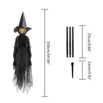 Light-Up Witches with Stakes Halloween Decorations Outdoor Holding Hands Screaming Witches Sound Activated Sensor Decor Dropship juoda
