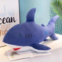 Down Cotton Shark Plush Toy Cartoon Soft Ocean Doll Pillow Birthday Gift 40cm