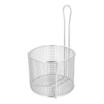 Stainless Steel Fry Basket Reusable Round French Fry Chip Fry Basket with Handle for Frying Serving Dense Mesh