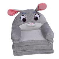 Sulankstoma vaikų sofa Mielas animacinis minkštas vaikų sulankstomas sofos-lova Vaikų sofa su porankiais miegamajam gray
