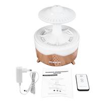 Mini drėkintuvas Grybas Imituoja Lietaus Lašus Aromatas Su Spalvota Šviesa Nuotolinio Valdymo Pultelis Darbalaukio ruda