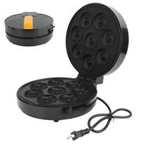Mini spurgų kepimo aparatas su nelimpančiu paviršiumi pusryčiams, užkandžiams, desertams. Kepa 8 spurgas. L black