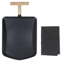 Grilling Pan Antistick Grill Plate Uniform Heating Barbecue Griddle Plate for Indoor Cooking L black