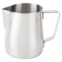 Stainless Steel Milk Frothing Cup Art Pitcher Coffee Latte Jug Mug for Home Coffee Shop Use350ML white