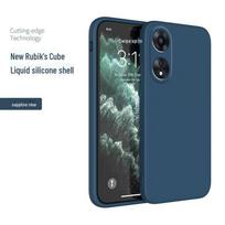 Suderinamas su OPPO A58: Naujas skysto silikono minkštas dėklas - Apsauginis dangtelis su pilnu padengimu black