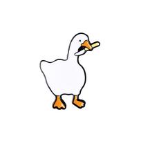 Untitled Goose Game Brooch: Cute Dripping White Goose black