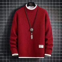 Vyriški palaidi megztiniai vyriški, ploni, madingi megztiniai Vyriški stori šilti megztiniai Homme retro juostiniai megztiniai S raudona