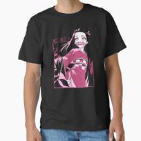 Men Casual Shirts Short Sleeves Nezuko Kamado Demon Slayer Black Tees Oversized T-shirts S balta