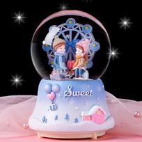 Christmas Fantasy Crystal Ball Music Box - Princess Ornament Gift for Girls' Birthdays Medium music box with lights