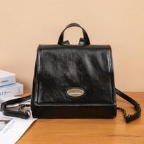 Ladies Fashion Ins Spring Summer Retro Oil Wax Leather College Students Backpack Backpack Female juoda