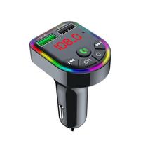 Car Bluetooth 5.0 FM Transmitter Wireless Handsfree Audio Receiver MP3 Player LED 3.1A Dual USB Fast Charger Car Accessories Kit juoda