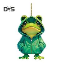 2D plokščios varlės dekoracijos akrilinis animacinis varlės pakabukas automobilio salone pakabinamas ornamentas varlės pakabukas kuprinės raktų pakabukui Frog