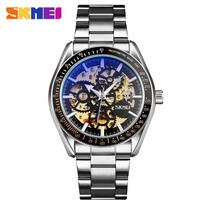 Men Automatic Mechanical Watch Luxury Watches Waterproof Skeleton Business Stainless Steel Gift Watch sidabras