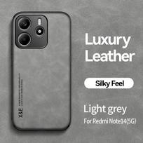 Prabangus avikailio odos telefono dėklas, skirtas Xiaomi 14T 13T Pro Redmi 14C Poco X6 X5 Note 14 Pro 13 12 11, vientisos spalvos, plonas, atsparus smūgiams, minkštas buferio dangtelis Xiaomi Poco X5 Pro šviesiai mėlyna spalva