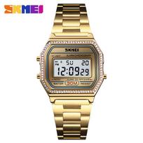 Multifunctional exquisite stone watch for women, European and American waterproof casual electronic watch for women auksas