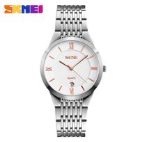Couple quartz watch fashion single calendar steel belt women's watch fashion watch waterproof simple couple watch