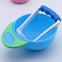 Kūdikis Vaikas Mokosi Indų Vaisių Tyrelės Malimo Dubuo Rankų Darbo Malimas Maisto Papildas Vaikams Kūdikių Maisto Stalo Indai Vaikams blue
