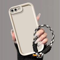 For Apple iPhone 7 Plus Case iPhone 8 Plus Phone Case Weaving lanyard Matte Back Cover Skin Feel Protection Shockproof case iPhone 8 Plus white