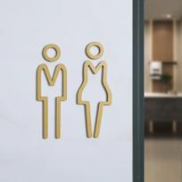 3D Metalo Tualeto Ženklas Juoda Auksinė Tualeto Durų Sienos Lipdukas WC Laikiklis Ženklas Namų Vonios Dekoras auksinė