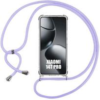 Case for Xiaomi 14T Pro, Reinforced Corners with Purple Lanyard - E.F.Connection®