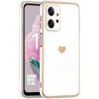 Coque pour Xiaomi Redmi Note 12 - Blanc - Motif Cœur - Antichoc - Souple - Anti-rayure