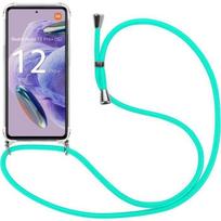Cord Case for Xiaomi Redmi Note 12 Pro+ 5G Shockproof Silicone Transparent + Turquoise Cord