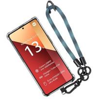 Case for Xiaomi Redmi Note 13 Pro 4G - Transparent Case - Removable Wristband - Shockproof - TPU Silicone