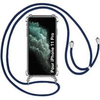 Coque avec collier cordon - E.F.CONNECTION - pour iPhone 11 Pro - Souple - Anti-rayure - Bleu Marine