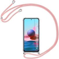 Coque pour Redmi Note 10 4G (6.43 ) Protection Renforcé Coins TPU AntiChoc Coin Avec Cordon Rose