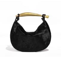 Autumn and Winter Leather and Horsehair High-end Sardine Bag, Niche Fashion Single-shoulder Crossbody Bag, Retro Hand-held Women's Bag