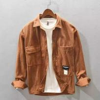 Texture Shirt Men's Japanese Retro Tide Work Shirt Long-sleeved Spring and Fall Loose Casual Jacket M ruda