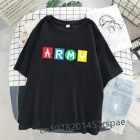 Summer Dynamite Fans Harajuku Graphic Tshirt Cartoon Letter Tshirts Ladies Korean O-neck KPOP Summer Tops Women Clothing T-shirt L