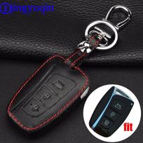 jingyuqin Remote 3 Buttons Styling Auto Key Cover Leather Case For Hyundai Santa Fe 2013 Grand Santa Fe 2015 Accessories black