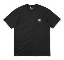 Carhartt Marškinėliai su trumpomis rankovėmis ir kišene, juodi, vyriški, CTK87, juoda