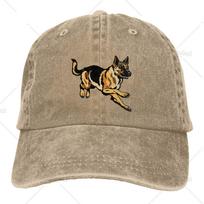 Cotton Baseball Cap Dog German Shepherd Unisex Snapback Caps Men Women Golf Hats Adjustable Washed Denim Cap Adjustable natūrali