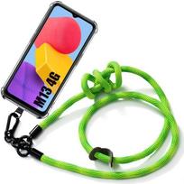 Case - Samsung - Galaxy M13 - Scratch-Resistant - Shockproof - Removable Green Lanyard žalia