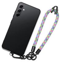 Black Case for Samsung Galaxy A14 4G-5G, Shockproof Protection with Removable Multicolored Bracelet