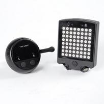 LED Dviračio Saugos Įspėjamasis Posūkių Signalų Žibintas USB Įkraunamas Belaidis Nuotolinio Valdymo Dviračio Galinis juoda