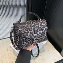 Small Square Handbag Totes For Women Vintage Clutch Brand Design Leopard Pattern Crossbody Shoulder Bag Ladies Messenger Bag