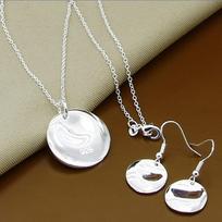 Necklace Ring Set Frisbee Pendant Earrings Boutique Jewelry